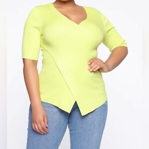 Fashion Nova neon color wrap plus size sweater! New with tags!